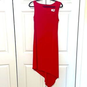 Joseph Ribkoff asymmetrical red dress size 8
